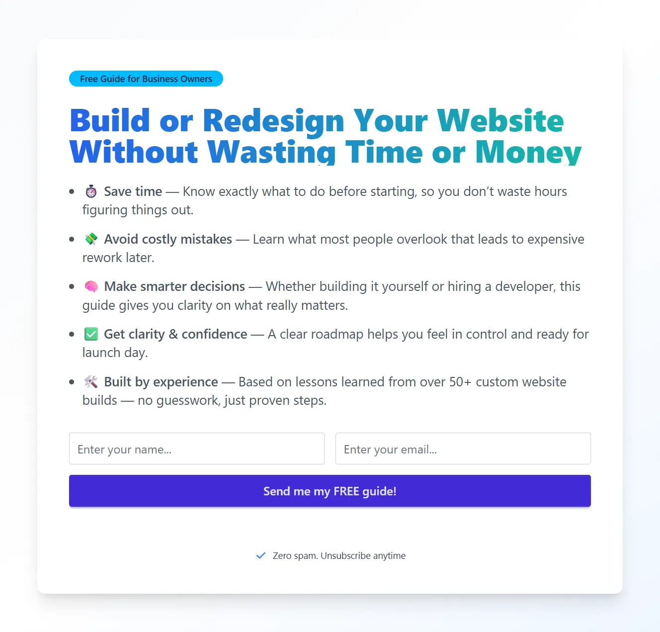 Email list builder solution