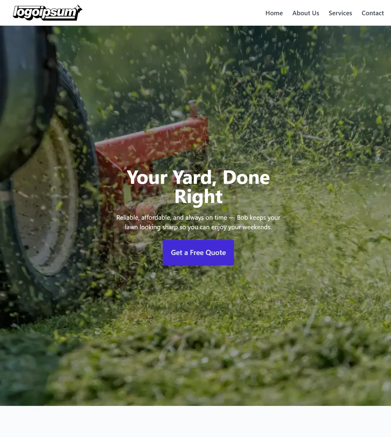 Business landing page example